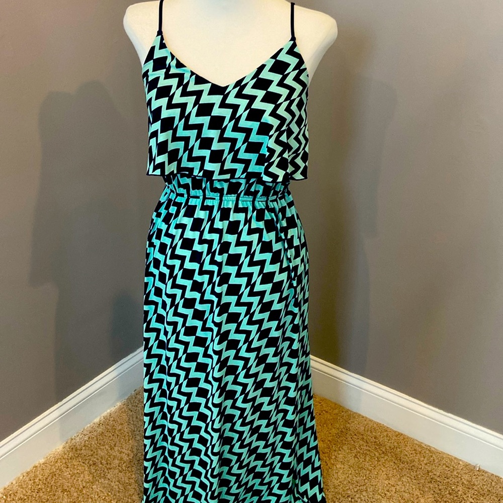 Bongo navy/green long sundress